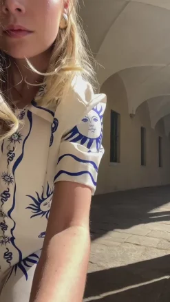 Discount Bluse - Kealy - Chana Blue Print Bluser