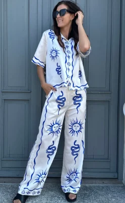 Discount Bluse - Kealy - Chana Blue Print Bluser