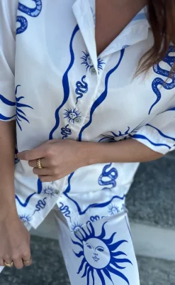 Discount Bluse - Kealy - Chana Blue Print Bluser