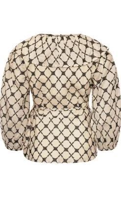 Sale Bluse - Kolina - Ivory Black Bluser
