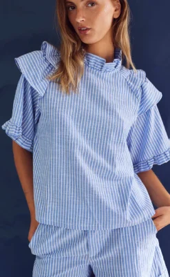 Discount Bluse - Lesly - Blue Stripe Bluser