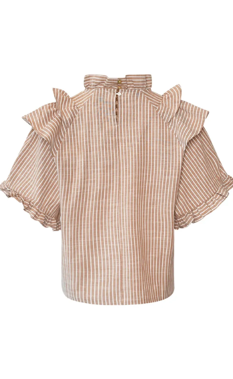 Clearance Bluse - Lesly - Sand Stripe Bluser