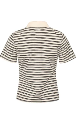 New Bluse - Leyna - Sugar Grey Stripe Bluser