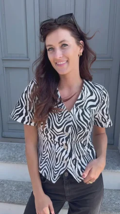 New Bluse - Stormina - Taleah Zebra Print Bluser
