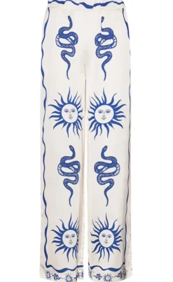 Hot Bukser - Kimona - Chana Blue Print Bukser & Jeans