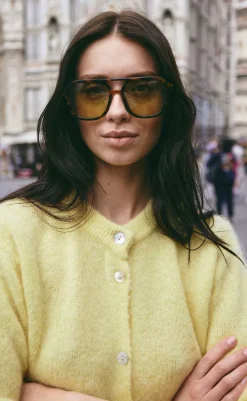 New Cardigan - Kae SS - Light Yellow Striktrøjer & Sweat|Cardigans