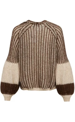 Clearance Cardigan - Liana - Beige/Brown Striktrøjer & Sweat|Cardigans