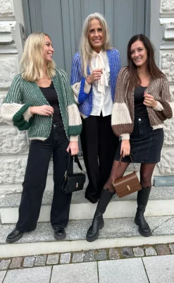 Hot Cardigan - Liana - Cream/Cobalt Blue Striktrøjer & Sweat|Cardigans