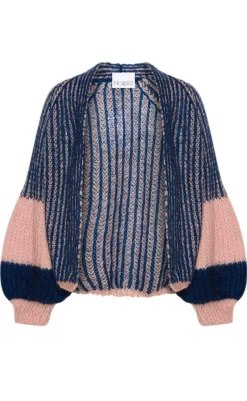 Cardigan - Liana - Rose/Navy Striktrøjer & Sweat|Cardigans
