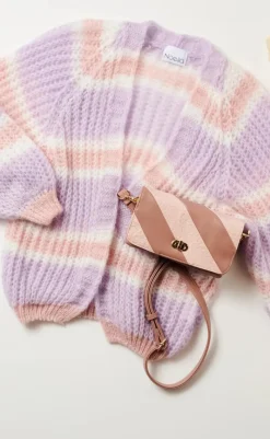 Sale Cardigan - Vera -  Lilac/Rose/White Mix Striktrøjer & Sweat|Cardigans