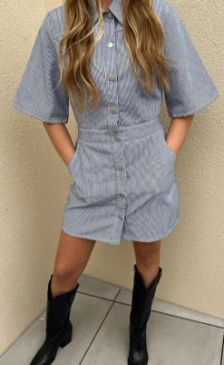 Outlet Kjole - Benita - Light Blue Kjoler