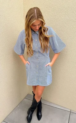 Outlet Kjole - Benita - Light Blue Kjoler