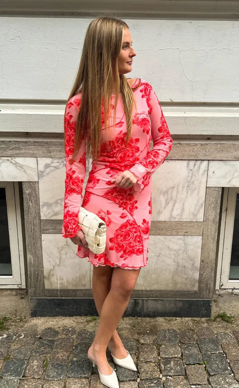 Outlet Kjole - Joanna - Rose Print Kjoler