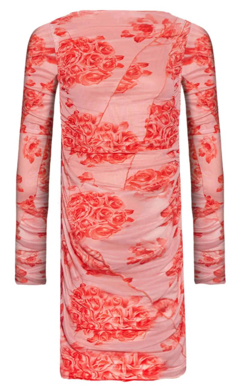 Outlet Kjole - Joanna - Rose Print Kjoler
