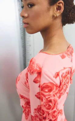 Outlet Kjole - Joanna - Rose Print Kjoler