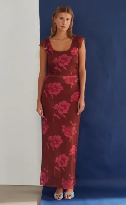 Outlet Kjole - Lauryn - Cassie Brown Print Kjoler