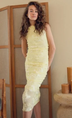 Sale Kjole - Lavina - Butter Yellow Kjoler