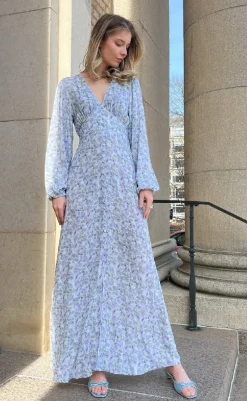 Kjole - Lilith - Cinthia Blue Print Kjoler