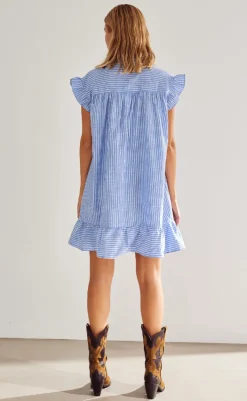 Online Kjole - Linnea - Blue Stripe Kjoler