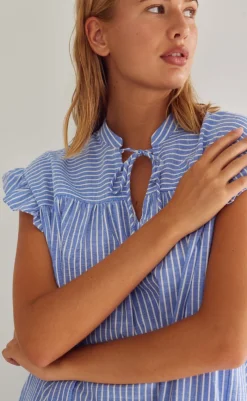 Online Kjole - Linnea - Blue Stripe Kjoler