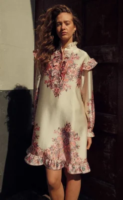 Online Kjole - Reno Ruby Ruffle - Drusella Print Kjoler