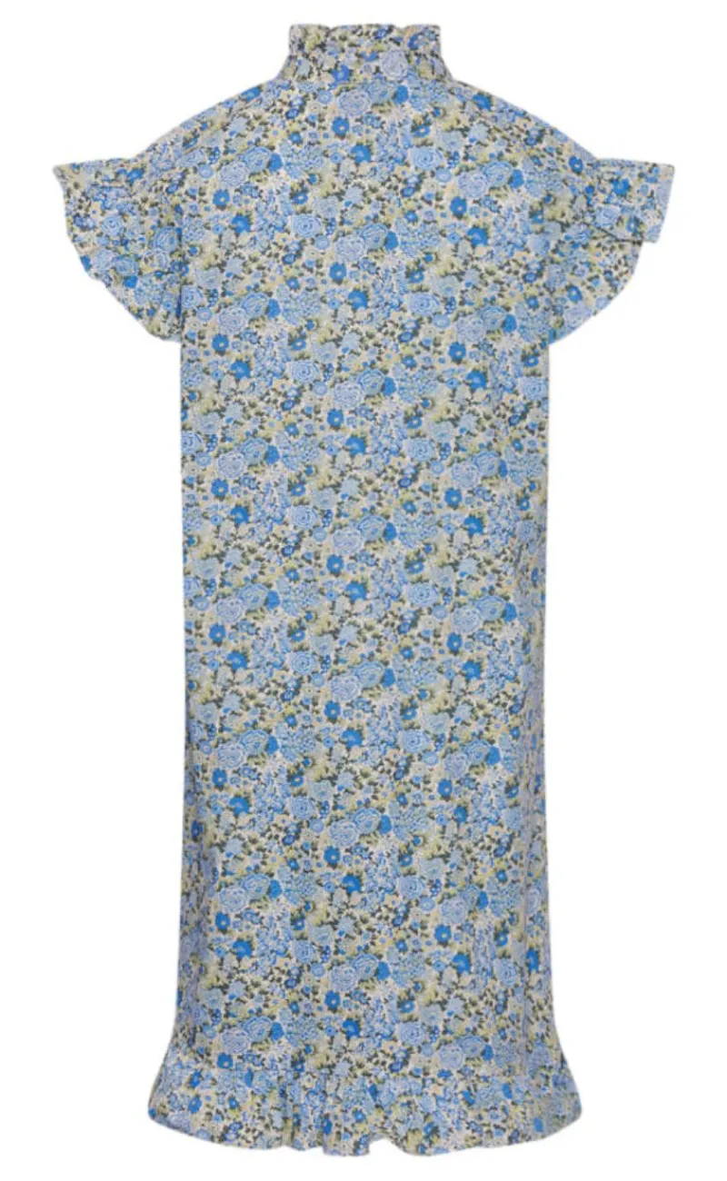 New Kjole - Sally - Blue/Yellow Flower Kjoler