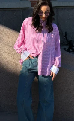 Skjorte - Lakelynn - Carsyn Pink Stripe Skjorter