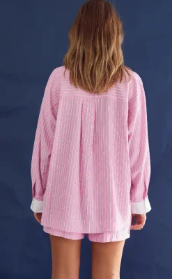Skjorte - Lakelynn - Carsyn Pink Stripe Skjorter
