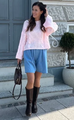 Online Strik - Lyza Short - Dusty Pink Striktrøjer & Sweat