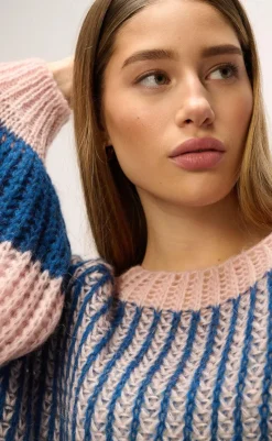 Clearance Sweater - Liana - Rose/Navy Striktrøjer & Sweat