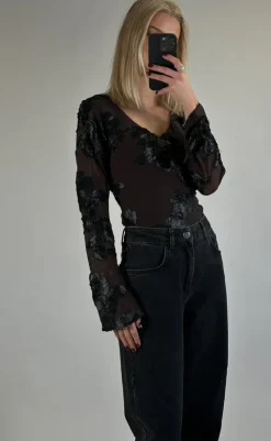 Discount Top - Lucille - Chocolate Black T-shirts & Toppe