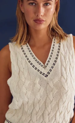 Clearance Vest- Gio Knit - Ivory Veste