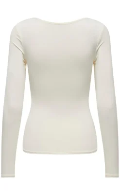 Hot Bluse - Lea Deep 2 Ways - Cloud Dancer Bluser