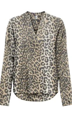 Discount Bluse - Nova L/S Josie - Timber Wolf w. Wildlife Bluser