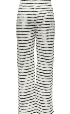 Bukser - Eva Stripe - Cloud Dancer/Black Bukser & Jeans