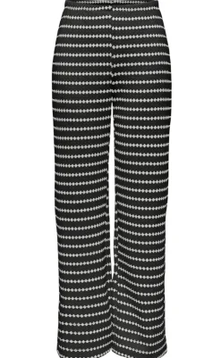 Online Bukser - Eva Stripe - Black/Cloud Dancer Bukser & Jeans