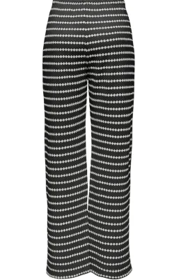 Online Bukser - Eva Stripe - Black/Cloud Dancer Bukser & Jeans