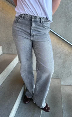New Bukser - Juicy Wide Leg - Medium Grey Denim Bukser & Jeans