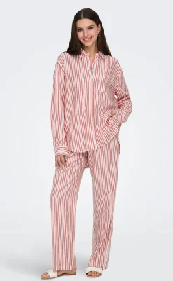 Outlet Bukser - Windy Life - Cloud Dancer w. High Risk Red/Black Bukser & Jeans