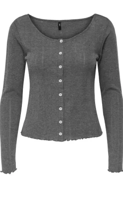 Cardigan - Tenna - Dark Grey Melange Cardigans