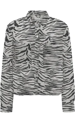 Best Jakke - Cassie - Light Grey Denim Zebra Jakker & Frakker|Alt Overtøj