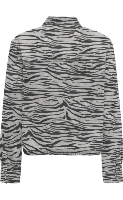 Best Jakke - Cassie - Light Grey Denim Zebra Jakker & Frakker|Alt Overtøj