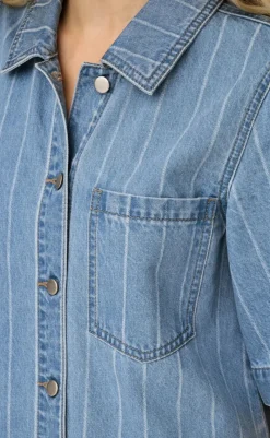 Kjole - Asta - Light Blue Denim Stripe Kjoler