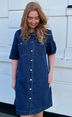 Hot Kjole - Belle - Dark Blue Denim Kjoler