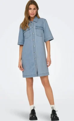 Outlet Kjole - Belle - Light Blue Denim Kjoler