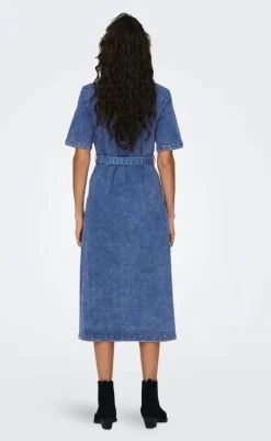 New Kjole - Lana SS Long - Medium Blue Denim Kjoler