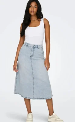 Nederdel - Mindy - Light Blue Denim Nederdele