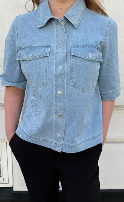 Hot Skjorte - Belle - Light Blue Denim Skjorter