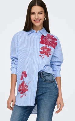 New Skjorte - Laura Life - Bright White/Flower Skjorter