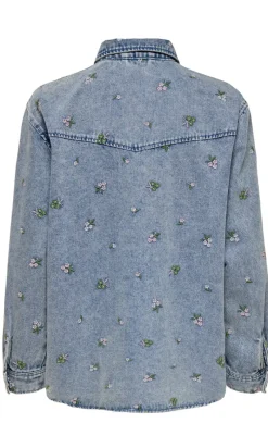 Hot Skjorte - Vera - Light Blue Denim/Flower Skjorter